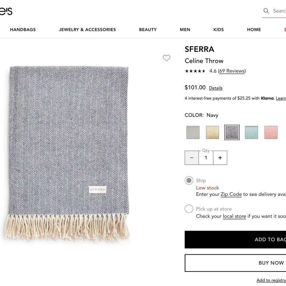 Sferra throw blanket
